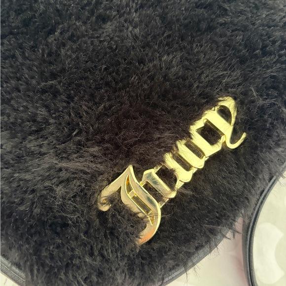 Juicy Couture Black Plush Heart Crossbody Bag - Picture 3 of 7